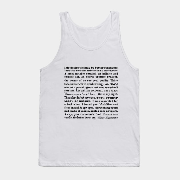 Shakespearean Insults Tank Top by IdeaJones